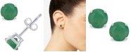 Macy's Emerald (1 ct. t.w.) Stud Earrings in 14K White Gold. Also Available in 14K Yellow Gold